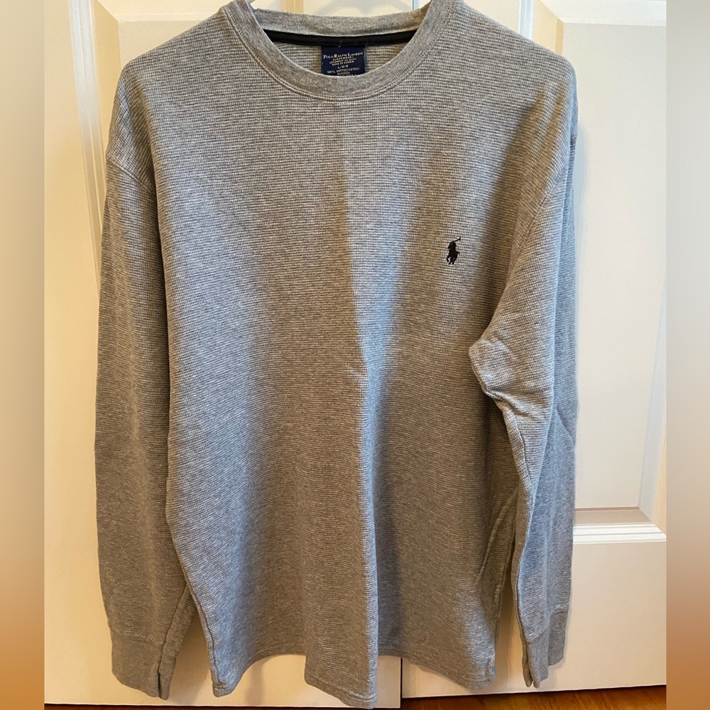 Men’s Light Grey Waffle Knit Thermal